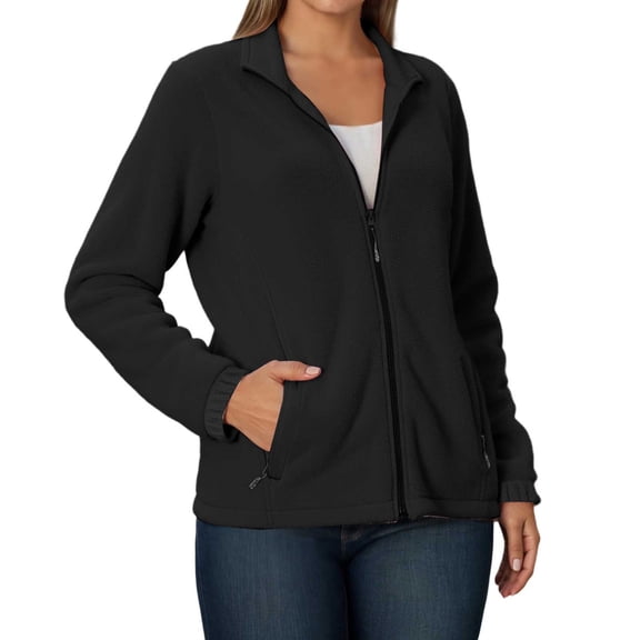 Women's Casual Jacket Warm Zip Up Hooded Sweatshirt Soft Layered Outerwear For Fall Winter Everyday Wear