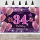 thumbnail image 1 of Decoraciones De Cumpleaños Número 34 Para Niñas, Cartel De Feliz Cumpleaños Imisi, Decoraciones Rosas Para Una Fiesta De Cumpleaños, Telón De Fondo Para Mujeres, 1 of 5