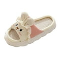 thumbnail image 2 of GHSOHS Slippers for Women Warm Shoes Women's Fuzzy Slippers Fashion Winter Indoor Outdoor Cartoon Bunny Cotton Slippers for Women and Men Thick Soled Linen Bedroom Shoes,Size 38, 2 of 6