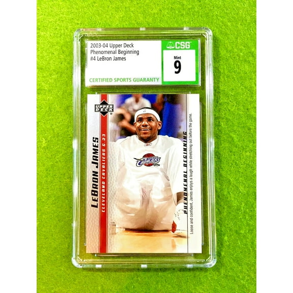 LEBRON JAMES ROOKIE CARD CSG 9 MINT CAVS 2003 Upper Deck LeBron James RC LAKERS