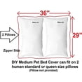 thumbnail image 3 of 2 Pack Dogbed4less DIY Covers: Pet Pillow Bed Zipper Duvet + Waterproof Liner for Medium Dogs & Cats, 3 of 8