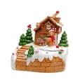 thumbnail image 2 of Centro de mesa con movimiento musical de casa navideña con luces y música, escena de nieve, regalos de fiesta para esposa, cumpleaños de año Nuevo 1 hombre de jengibre, 2 of 8