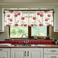 thumbnail image 3 of Yayeee Kitchen Curtains Tier Set of 2 Light Filtering 57"x24" Over Sink Window Panels, Red Cherry, 3 of 7