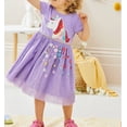 thumbnail image 3 of WIBACKER 2-7T Little Girls Short Sleeve Dress Party Cotton Summer Appliques Unicorn Tulle Dresses, 3 of 7
