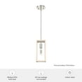 thumbnail image 7 of Hunter - Squire Manor 1-light Brushed Nickel, Mini Pendant Light, Dimmable, Modern Style, Rectangle Shaped, for Bedrooms, Dining, Living Rooms - 19770, 7 of 7