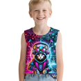 thumbnail image 4 of TIREOW Children Boys and Girls Neon Tie Dye Tank Tops Cute Animal Print Funny Crew Neck Sleeveless Undershirt, 4 of 8