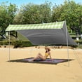 thumbnail image 6 of Portable Beach Tent Sun Shelter With Ground Pegs Water And Wind Resistant Sun Shade Canopy Angle Adjustable Spring Is in Full Bloom, 6 of 7