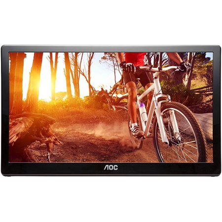 UPC: 0685417062485 | AOC E1659FWU 15.6  USB 3.0 USB-Powered Portable Monitor w/ Case  HD 1366 x 768  Built-in Stand  Auto-Pivot  VESA Compatible