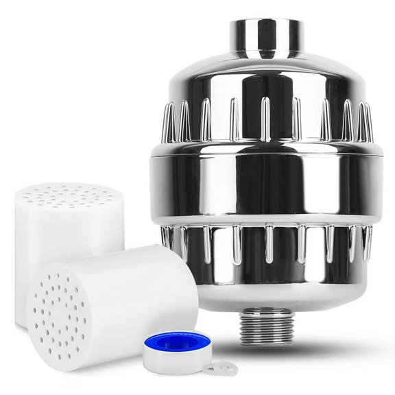 Afoxsos 20-Stage Shower Head Water Filter with 2 Replaceable Cartridges – Removes Chlorine, Heavy Metals & Impurities – Ideal for Hard Water