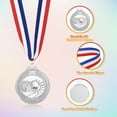 thumbnail image 3 of Uxcell 2" Metal Award Medals, 3 Pcs Winner Medals with Neck Ribbon for Competitions, Silver (Basketball Style), 3 of 7
