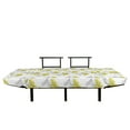 thumbnail image 3 of Floral Futon Couch, Sketch of Lily Flowers Gardening Plants Summer Meadow Field, Daybed with Metal Frame Upholstered Sofa for Living Dorm, Loveseat, Yellow Grey, by Ambesonne, 3 of 4