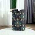 thumbnail image 6 of Yayeee Freestanding Laundry Hamper with Handle Collapsible Large Storage Basket for Clothes, Gold Peacock Pattern, 6 of 7