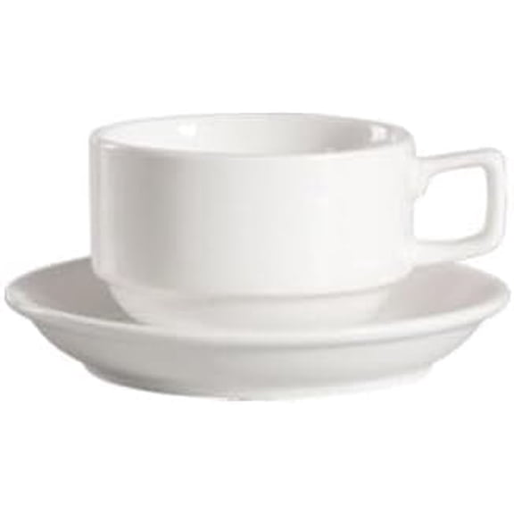 EcoQuality 5 1/2 Inch Bone White Porcelain Saucer For 101-1-S Cup - For Restaurants, Hotels, Cafeterias, Catering and Commercial Food Service (12)