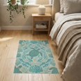 thumbnail image 3 of ODIKA 2'x3' Washable Accent Rug Pet Friendly, Bedside Mat Nautical Marine Wildlife Round Jellyfish Coral Door Turtle Ocean Playful for Bedroom, Nursery, RV, 3 of 7
