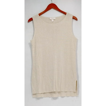 Belle by Kim Gravel Sweater Sz XS Sparkling Tunic Tank Beige A303502
