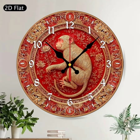 Farmhouse Chicken and Rooster Round Wall Clock Silent Non Ticking Rustic Country Kitchen Decor