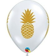 11 inch Qualatex Pineapple - Diamond Clear Latex Balloons (6 Pack) - Party Supplies Decorations