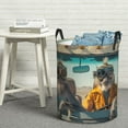 thumbnail image 6 of Sikiie Desert Monkeys Drive Print Round Dirty Clothes Basket, Waterproof Standing Foldable Storage Basket, for Laundry Room, Bedroom, Bathroom Storage-Medium, 6 of 6