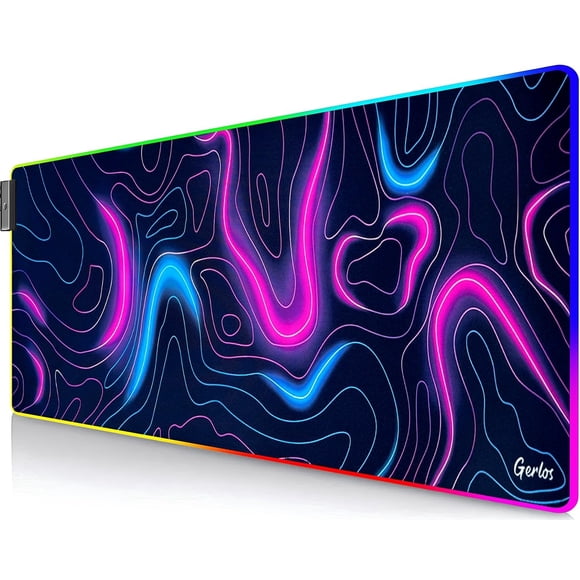 Mouse pad gaming Gerlos RGB LED 80x30 cm resistente al agua