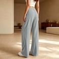 thumbnail image 4 of HomeDM Lounge Pants for Women Straight Leg Drawstring Casual Trousers Gray Athletic Work Pants with Pockets Size XL, 4 of 8