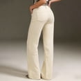thumbnail image 4 of LWavelet Women High Waisted Wide Leg Jeans Off White Washed Minimalist Denim Pants Loose Fit Casual Daily Wear Jeans Beige S, 4 of 4