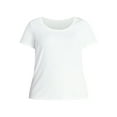 thumbnail image 5 of Terra & Sky Women's Plus Size Scoop Neck Rib Tee with Short Sleeves, Size 0X-5X, 5 of 5