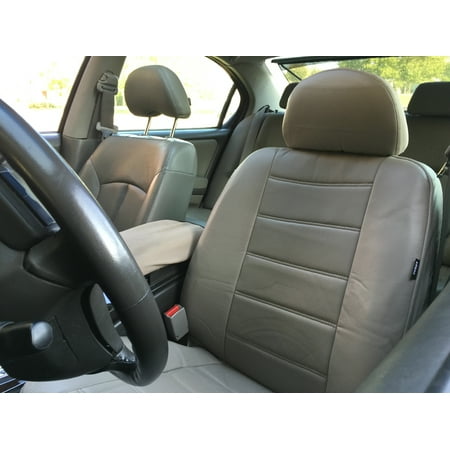 Chevrolet Cruze Seat - Leatherette 2 Seat Cover Looks Feels Like Real Leather 4pc Pair for CHEVROLET CRUZE Beige Tan