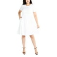 thumbnail image 3 of POSESHE Women's Plus Size Summer Dress, Short Sleeve Round-Neck Short Party Dress with Pockets, 3 of 4