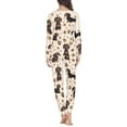 thumbnail image 3 of SCRAWLGOD Dachshund Long Sleeve Pajama Set for Women Long Sleeve Sleepwear Set Crewneck Set of 2 Pjs Size 2XL Breathable Pajamas Set with Pockets for Pajama Party, 3 of 6