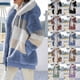thumbnail image 2 of Abrigo informal de invierno para mujer Abrigo de retazos de bloque de color con capucha para cenas WearingXLXL, 2 of 5