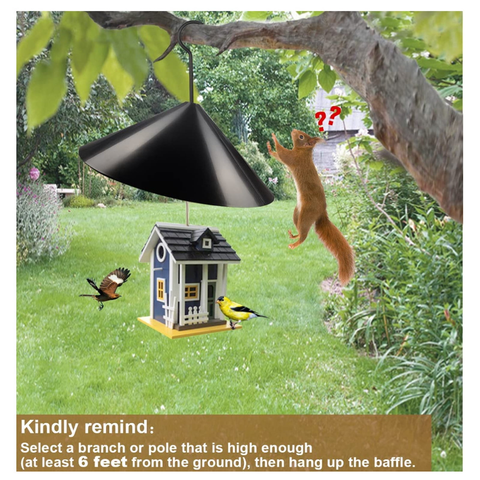 Squirrel-Proof Bird Feeder with Protective Cover and Interlocking Panel Fence, Hummingbird Feeder, Bird Feeder, Bird Feeder for Outdoors Hanging, Window Bird Feeder