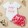 thumbnail image 2 of Girls Summer Outfits Boys Girls Short Sleeve Cartoon Prints Romper Bodysuit Shorts Outfits Summer Clothes Girls White 6 Months-9 Months, 2 of 6