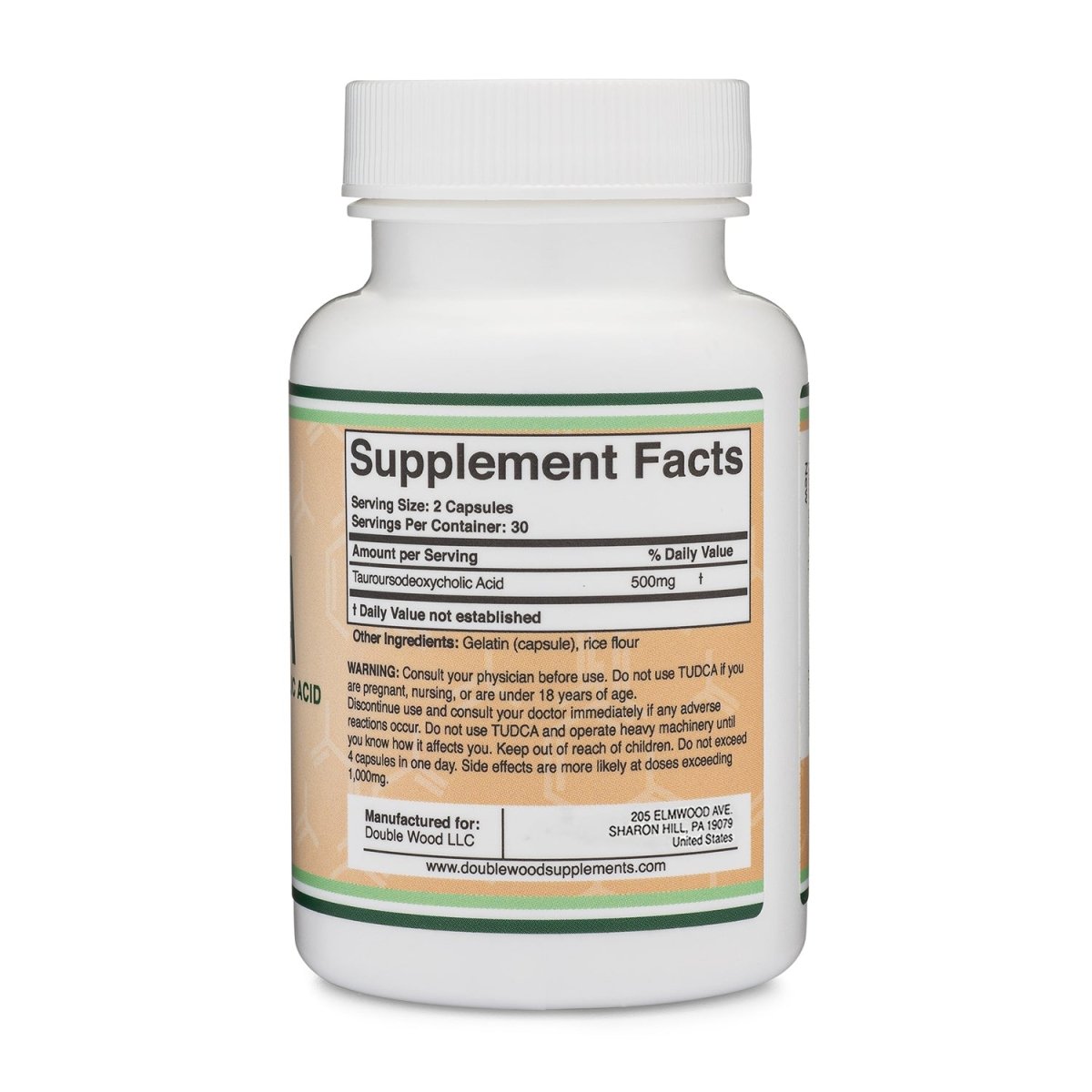 TUDCA Liver Support Supplement, (60 Capsules, 250mg) Genuine Bile Acid TUDCA With Strong Smell and Taste by Double Wood Supplements