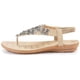 thumbnail image 5 of Sandalias de verano para mujer, chanclas casuales y cómodas, zapatos de playa con tiras en T al tobillo, sandalias planas elásticas para mujer, 5 of 7
