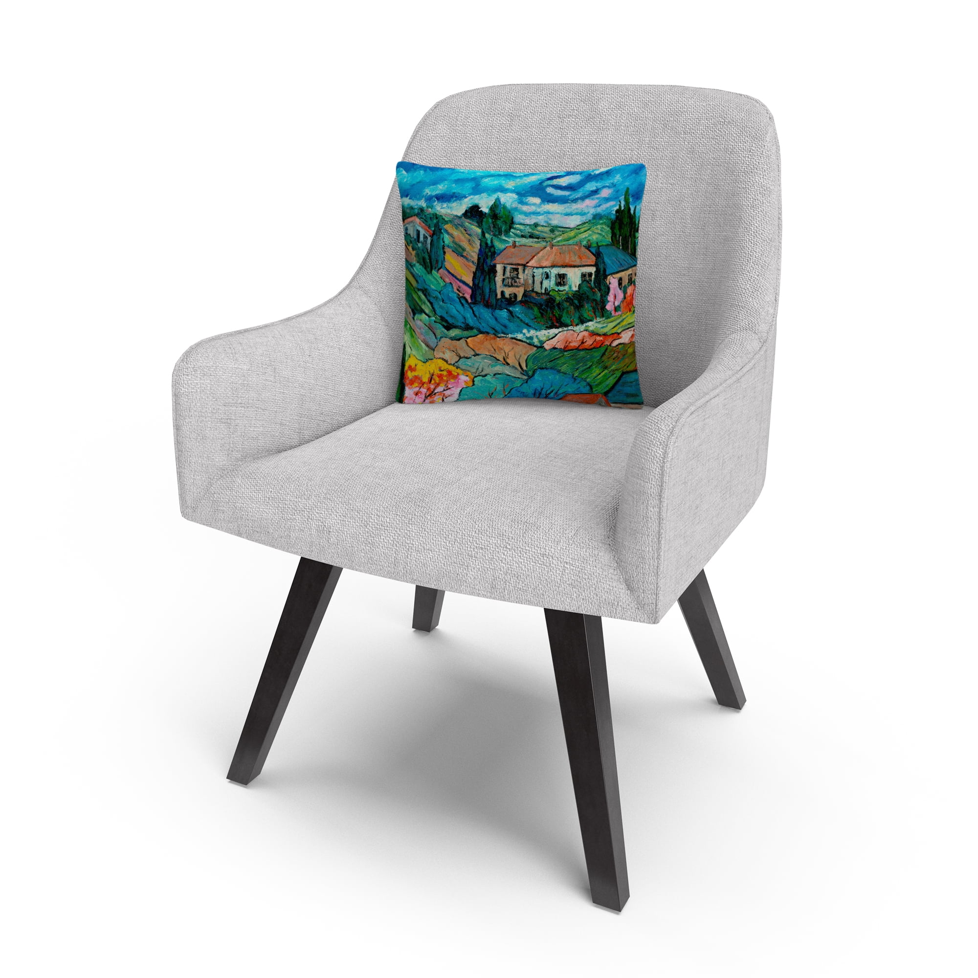 Valley House' Tuscan Bold Abstract By Masters Fine Art 16 X 16 Decorative Throw Pillow