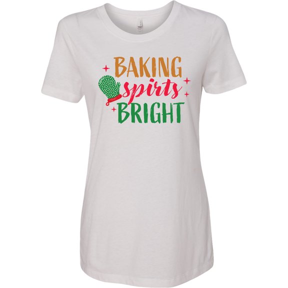 Inktastic Christmas Baking Spirits Bright with Green Oven Mit Women's T-Shirt