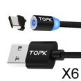 thumbnail image 1 of Adaptador de Cable de Sincronización de Fecha/carga Magnética 6x Cabezal de Cable TYPE-C, Negro 6 piezas, 1 of 8