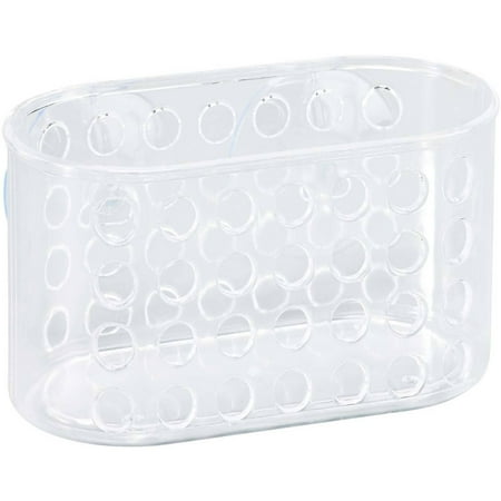 Bath Bliss Compact Suction Plastic Bathtub Basket, Clear