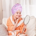 thumbnail image 4 of FacoFaco Pack of 2 Microfiber Hair Towel Wrap for Kids Rapid Drying Turbans for Wet Hair with Button Women & Girls Long, Curly Hair, Pink, 4 of 14