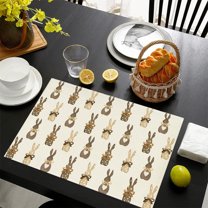 Goattoy Easter Bunny Table Placemats, Easter Decorations for Indoor Dining Room,Kitchen,Colorful Easter Bunny for Party Supplies,Easter Saving ,Spring Gifts for Kids,Girls,Friends