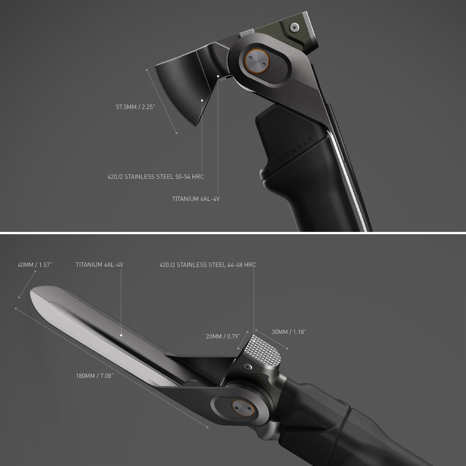 ACLIM8 FG007 Combar Pro Tool with Hatchet Spade Hammer Knife & Saw