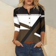 thumbnail image 4 of SDNall Womens Printed Button 3/4 Sleeve T-shirt Loose Top, 4 of 9
