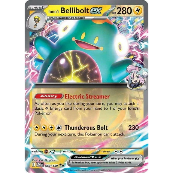 Pokemon Journey Together Double Rare Iono's Bellibolt ex #53