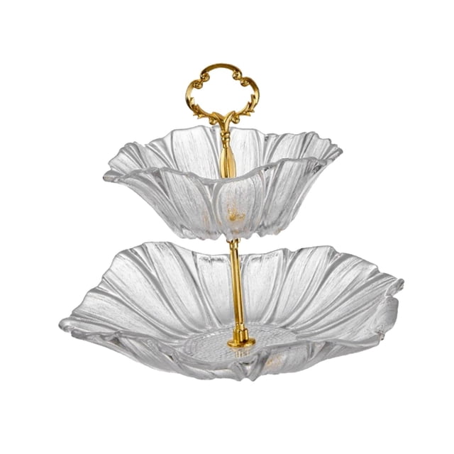 Soporte para cupcakes de 2 niveles, elegante y versátil, para centro de mesa, postres, , bandeja para servir, ideal para fiestas de té y cocina.