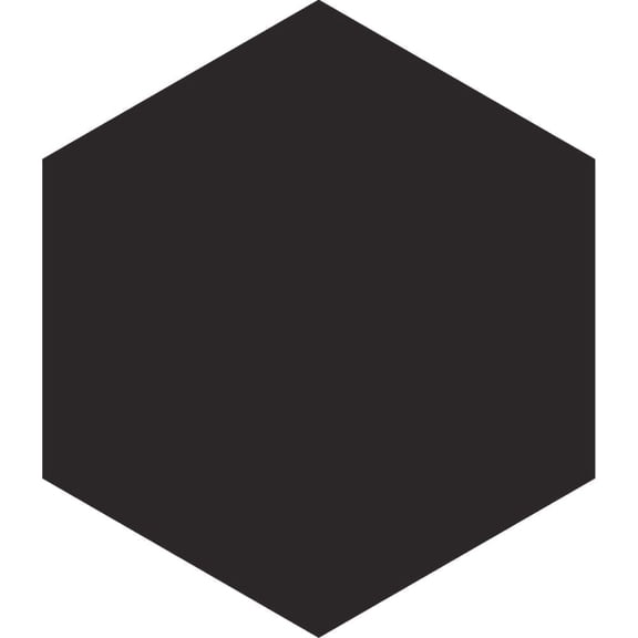 The Tile Life Milan 8" x 9.5" Black Hexagon Matte Porcelain Floor and Wall Tile 25-Piece