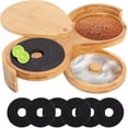 thumbnail image 1 of Bamboo Margarita Salt Rimmer Set - 3 Tier Glass Rimmer with Lid and 6 Sponges for Cocktails, Bar Salt and Sugar for House Party, Bloody Mary, Manhattan Drinks, 1 of 6