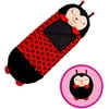 Happy Nappers Pillow & Sleepy Sack 31440- Comfy, Cozy, Compact, Super Soft, Warm, All Season, Sleeping Bag with Pillow- Large 66” x 30”, Ladybug (Red) - NEW