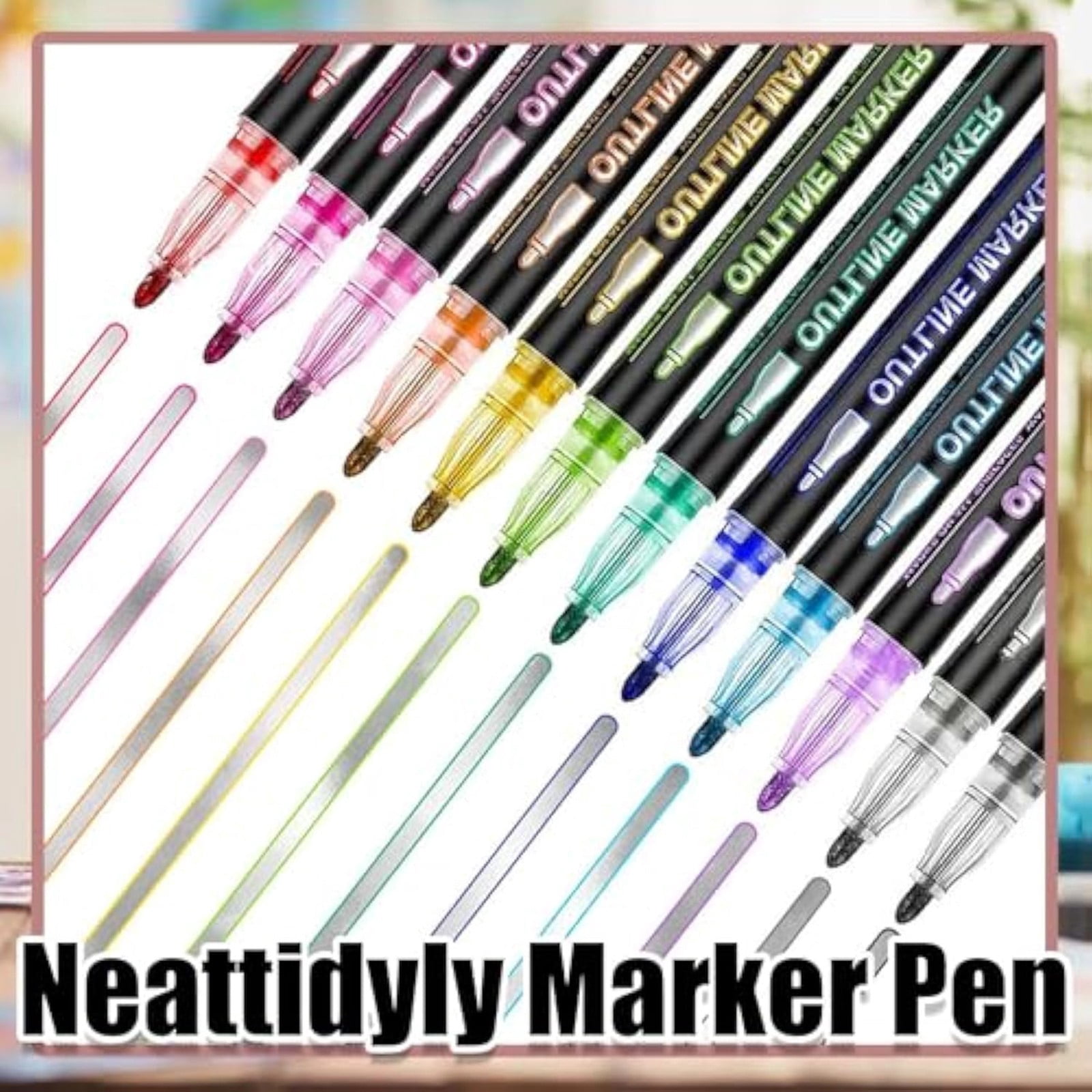 Meiiso 36 Color Double Line Outline Marker Pens for Hand Lettering