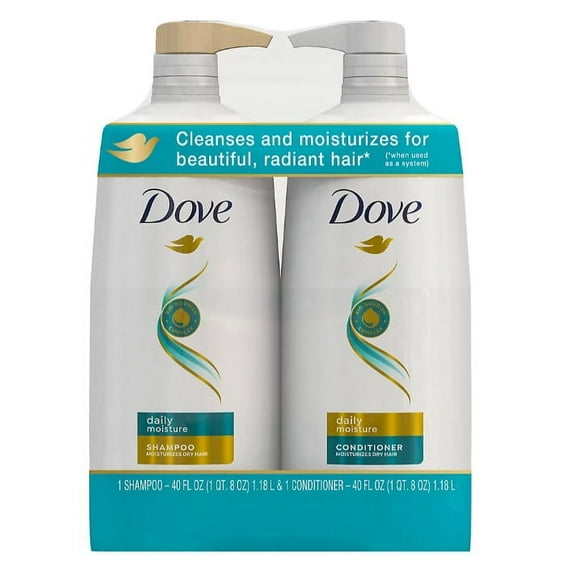 Dove Moisturizing Shampoo and Conditioner with Pump Daily Moisture, 2 ct./40 oz.