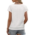 thumbnail image 5 of Suéter WIHOLL de cuello en V, manga corta tipo cap, ligero, blanco, talla M, 5 of 5